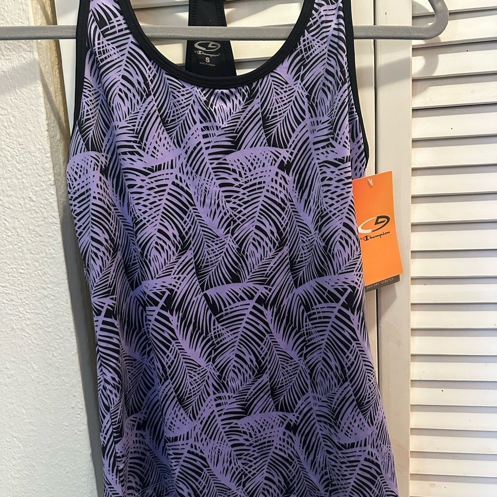 Champion Purple and Black Patterned Tank Top